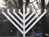 A menorah being displayed at the municipal complex for a lighting event in Hillsborough, New Jersey