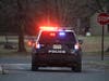 Local police vehicle at the municipal complex for a menorah lighting event in Hillsborough, New Jersey