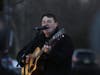 Rabbi Noah singing at the municipal complex for a menorah lighting event in Hillsborough, New Jersey