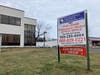 A commercial property leasing sign in Hillsborough, NJ