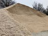 A mound of snow before a winter snow storm in Hillsborough, NJ