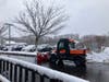 A snow removal vehicle after a snow storm in Hillsborough, NJ