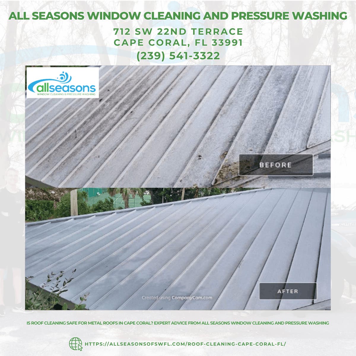 Is Roof Cleaning Safe for Metal Roofs in Cape Coral? Expert Advice From All Seasons Window Cleaning 