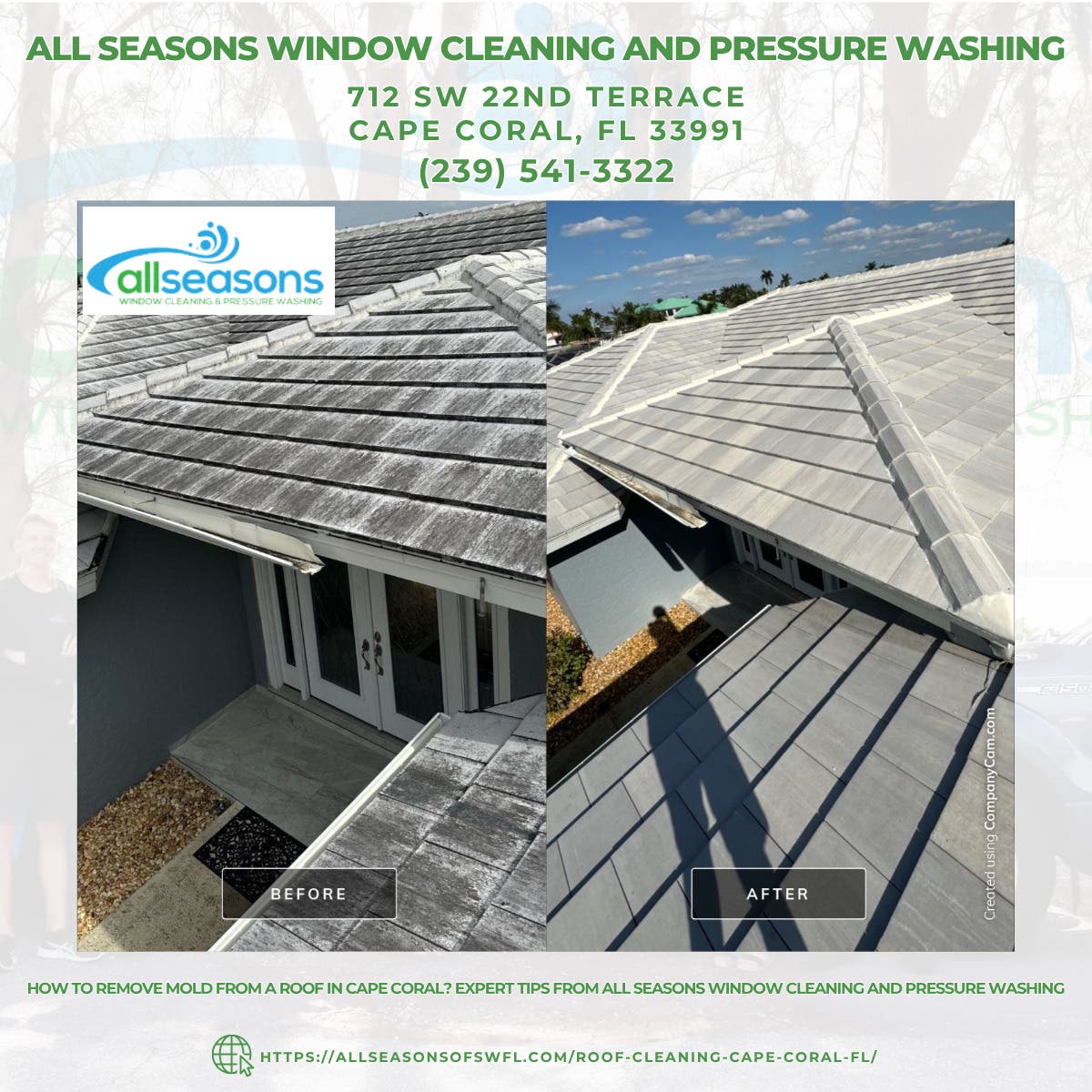 How to Remove Mold From a Roof in Cape Coral? Expert Tips From All Seasons Window Cleaning and Press