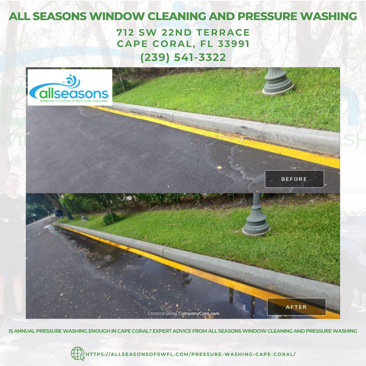 Is Annual Pressure Washing Enough in Cape Coral? Expert Advice From All Seasons Window Cleaning and