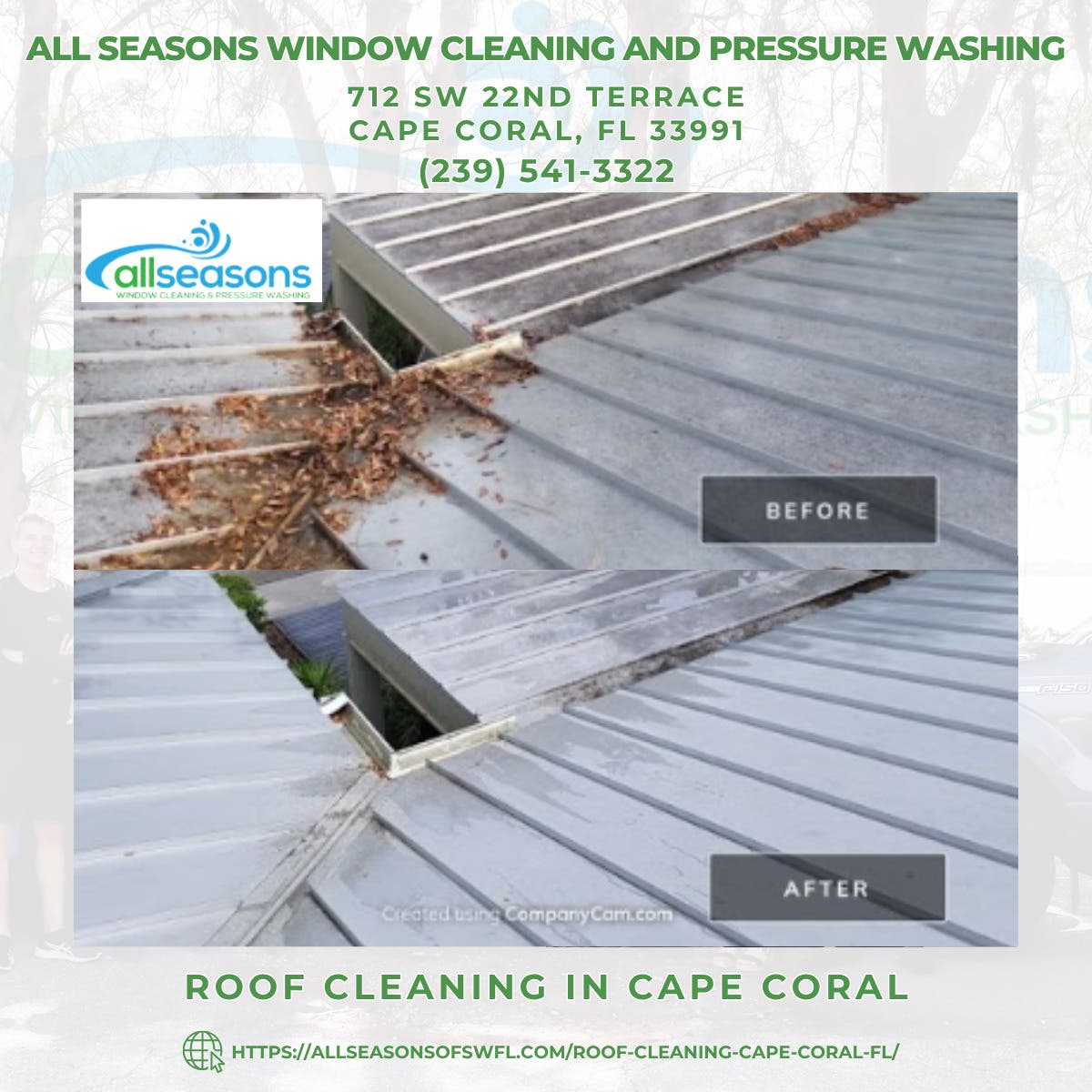 Roof Cleaning in Cape Coral - All Seasons Window Cleaning and Pressure Washing