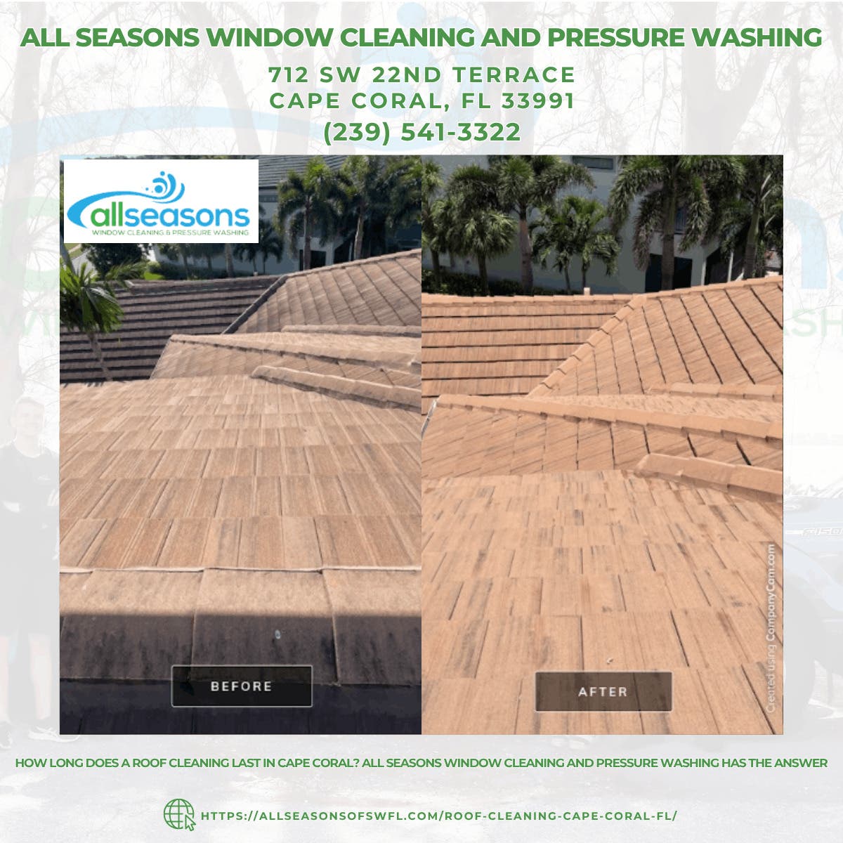 How Long Does a Roof Cleaning Last in Cape Coral? All Seasons Window Cleaning and Pressure Washing H
