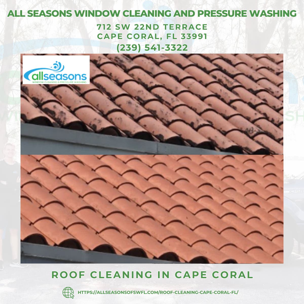 Roof Cleaning in Cape Coral - All Seasons Window Cleaning and Pressure Washing