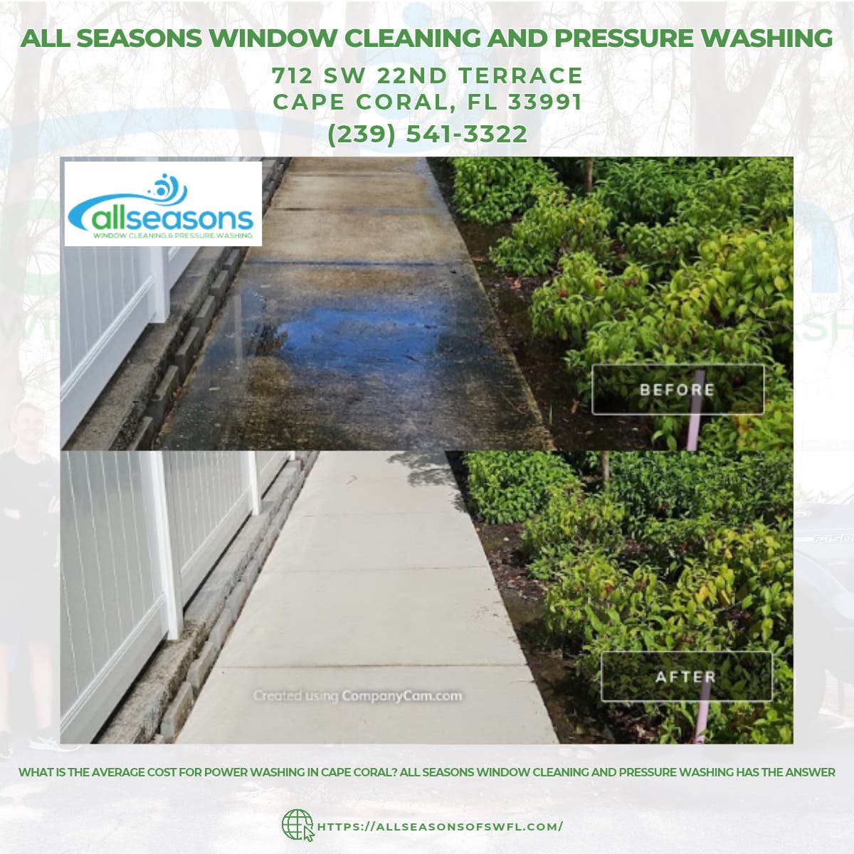 What Is the Average Cost for Power Washing in Cape Coral? All Seasons Window Cleaning and Pressure W