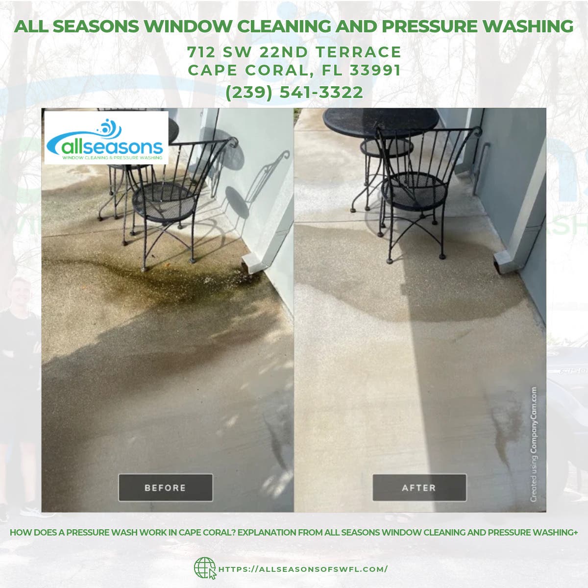 How Does a Pressure Wash Work in Cape Coral? Explanation From All Seasons Window Cleaning and Pressu