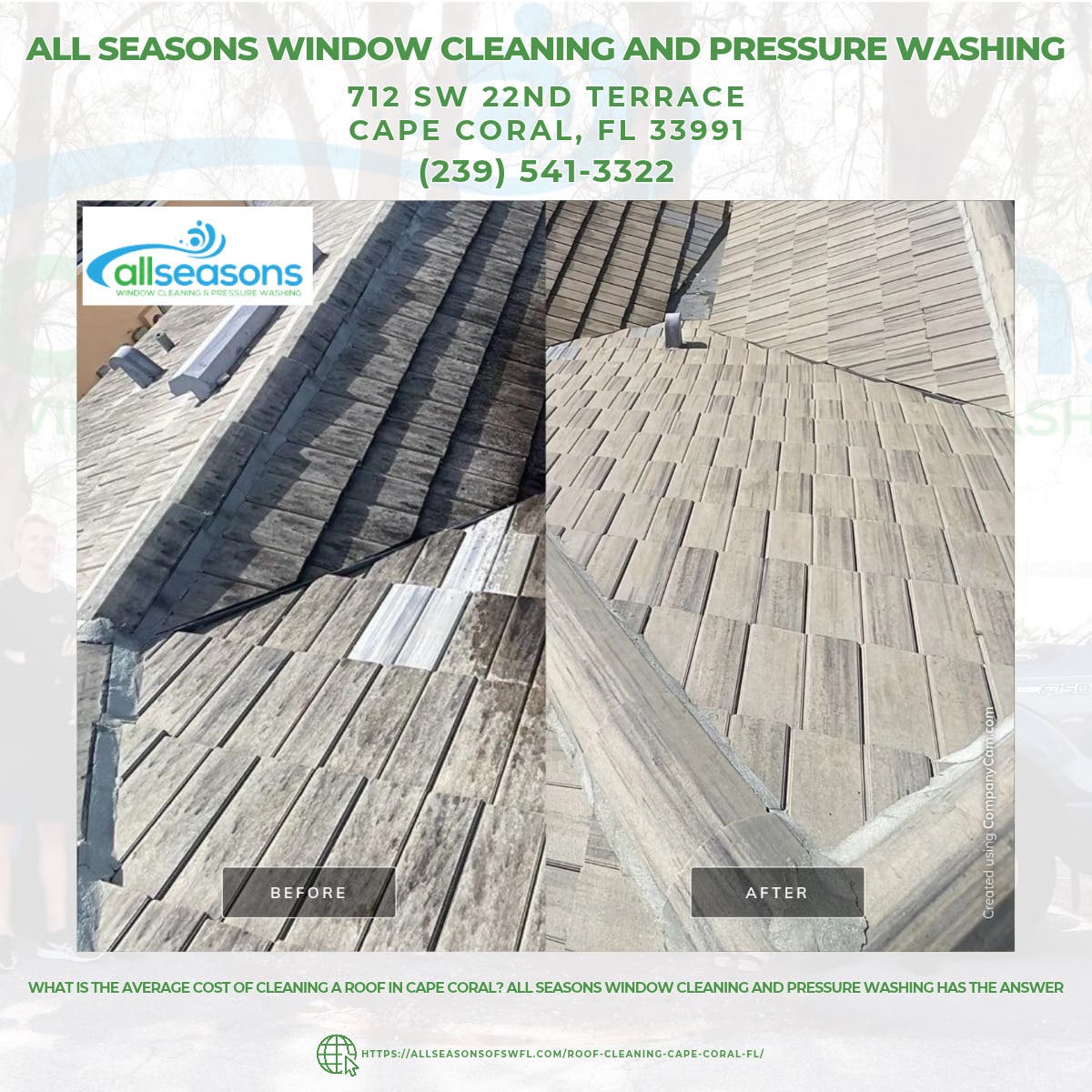 What Is the Average Cost of Cleaning a Roof in Cape Coral? All Seasons Window Cleaning and Pressure