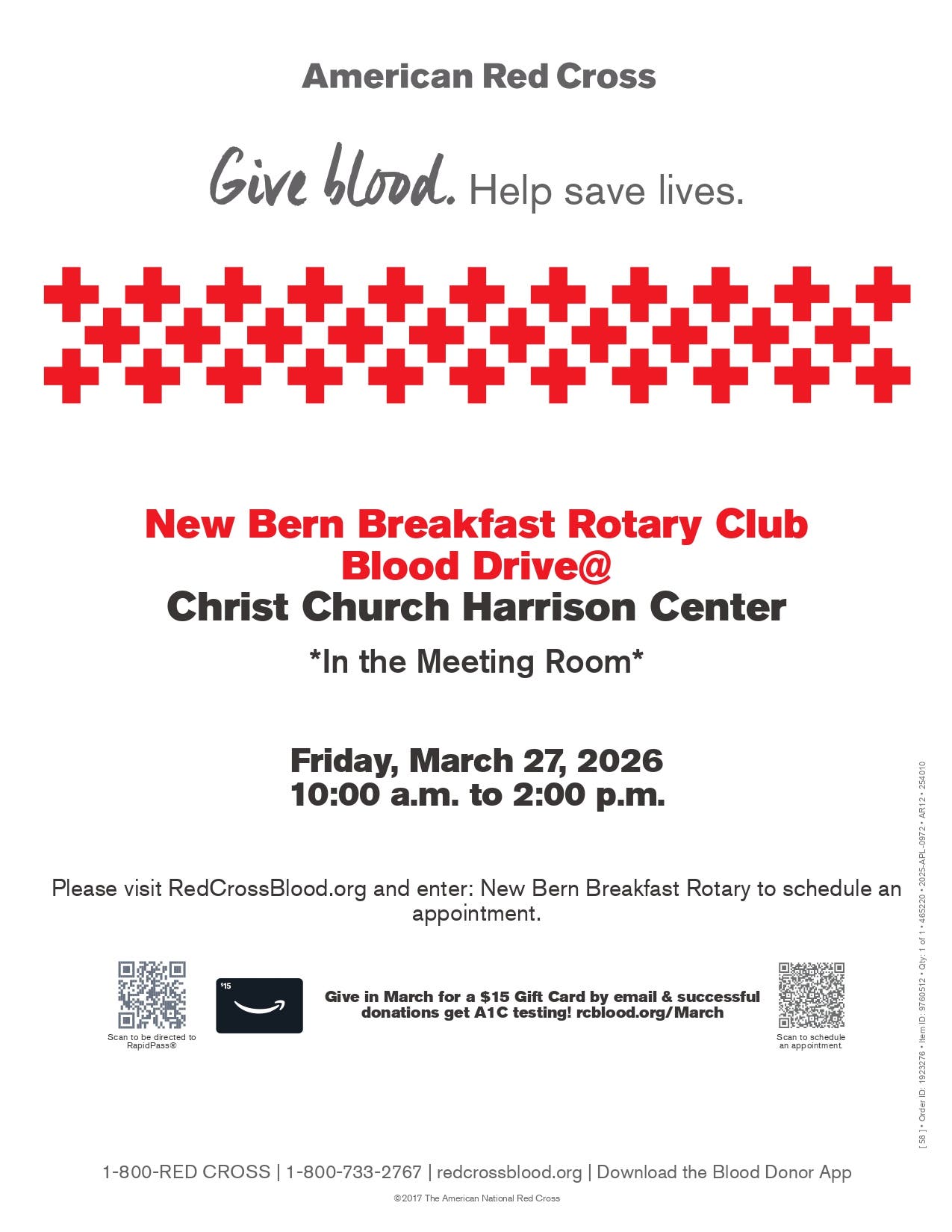 New Bern Breakfast Rotary Club Blood Drive