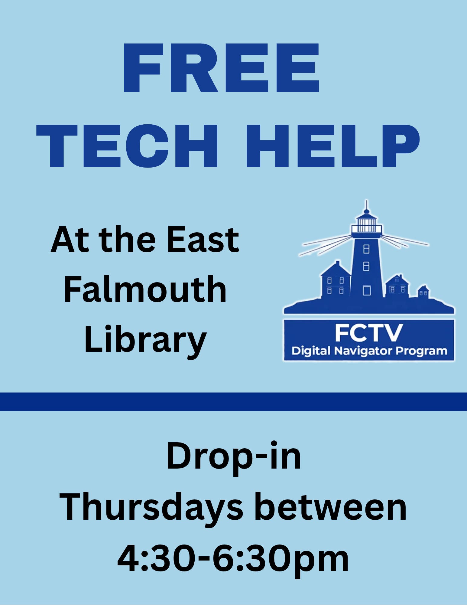 Free Tech Help with a FCTV Digital Navigator at the East Falmouth Library