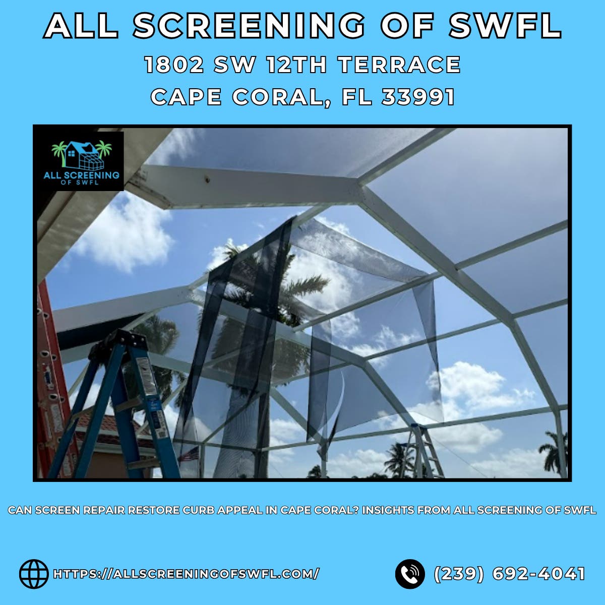 Can Screen Repair Restore Curb Appeal in Cape Coral? Insights From All Screening of SWFL