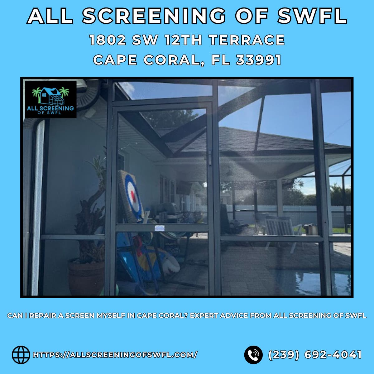 Can I Repair a Screen Myself in Cape Coral? Expert Advice From All Screening of SWFL