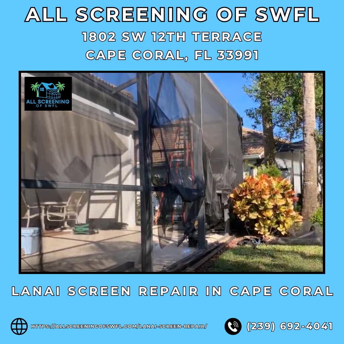 Lanai Screen Repair in Cape Coral - All Screening of SWFL