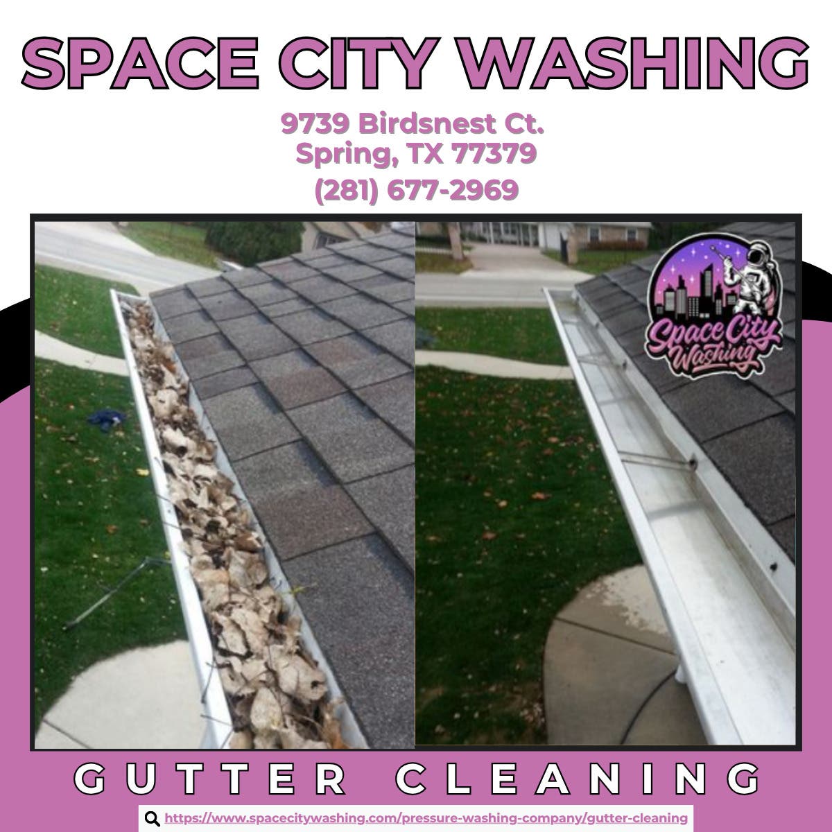 Gutter Cleaning in Spring - Space City Washing