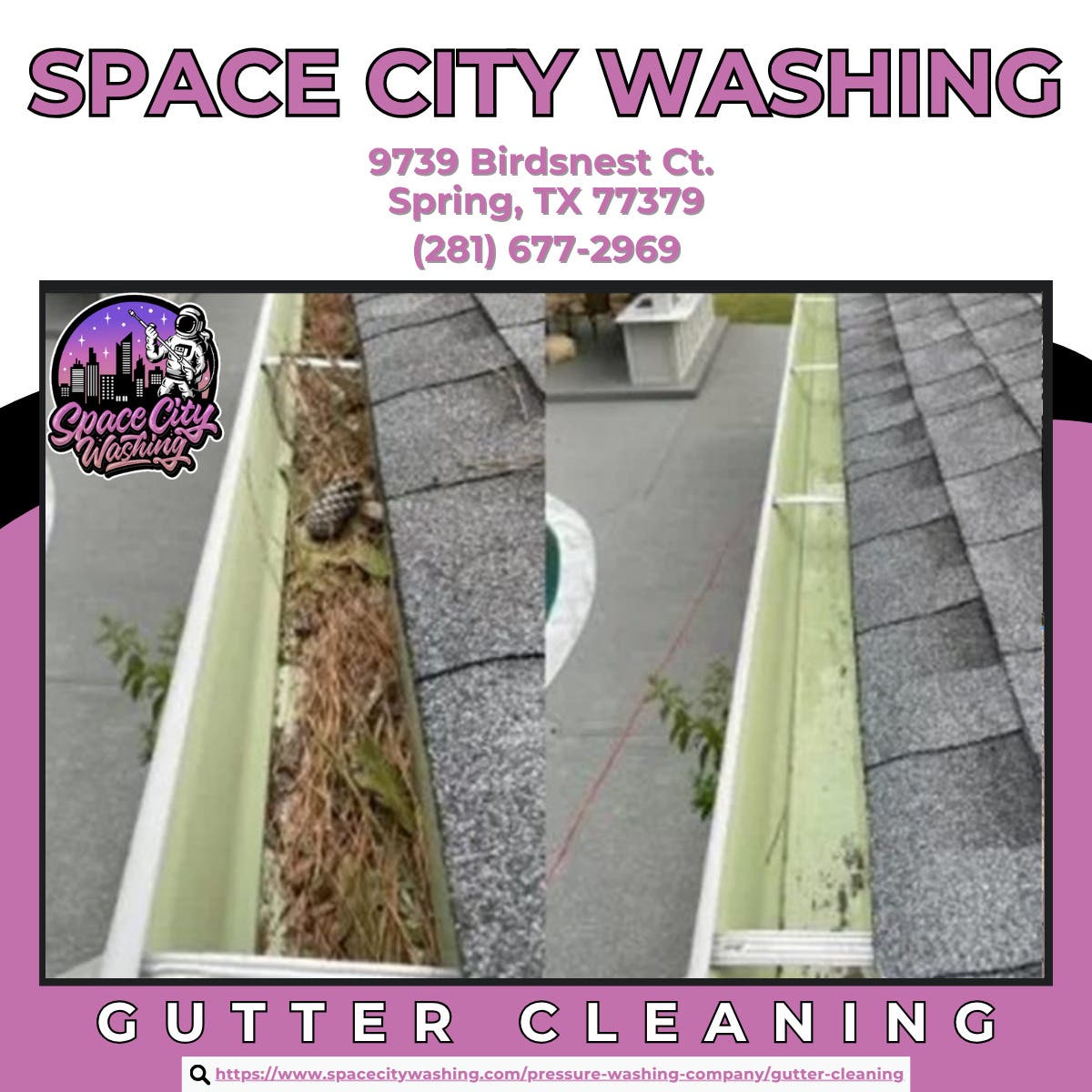 Gutter Cleaning in Spring - Space City Washing