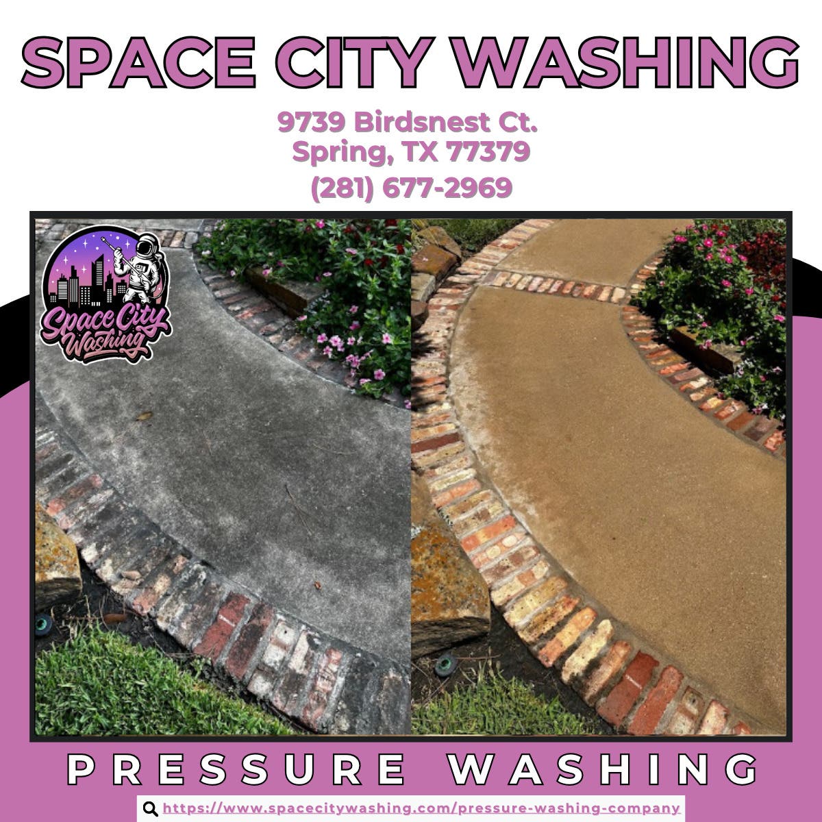 Pressure Washing in Spring - Space City Washing
