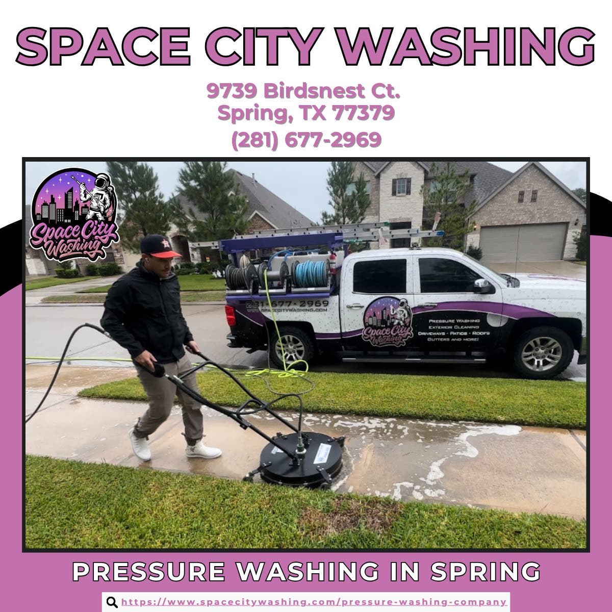 Pressure Washing in Spring - Space City Washing