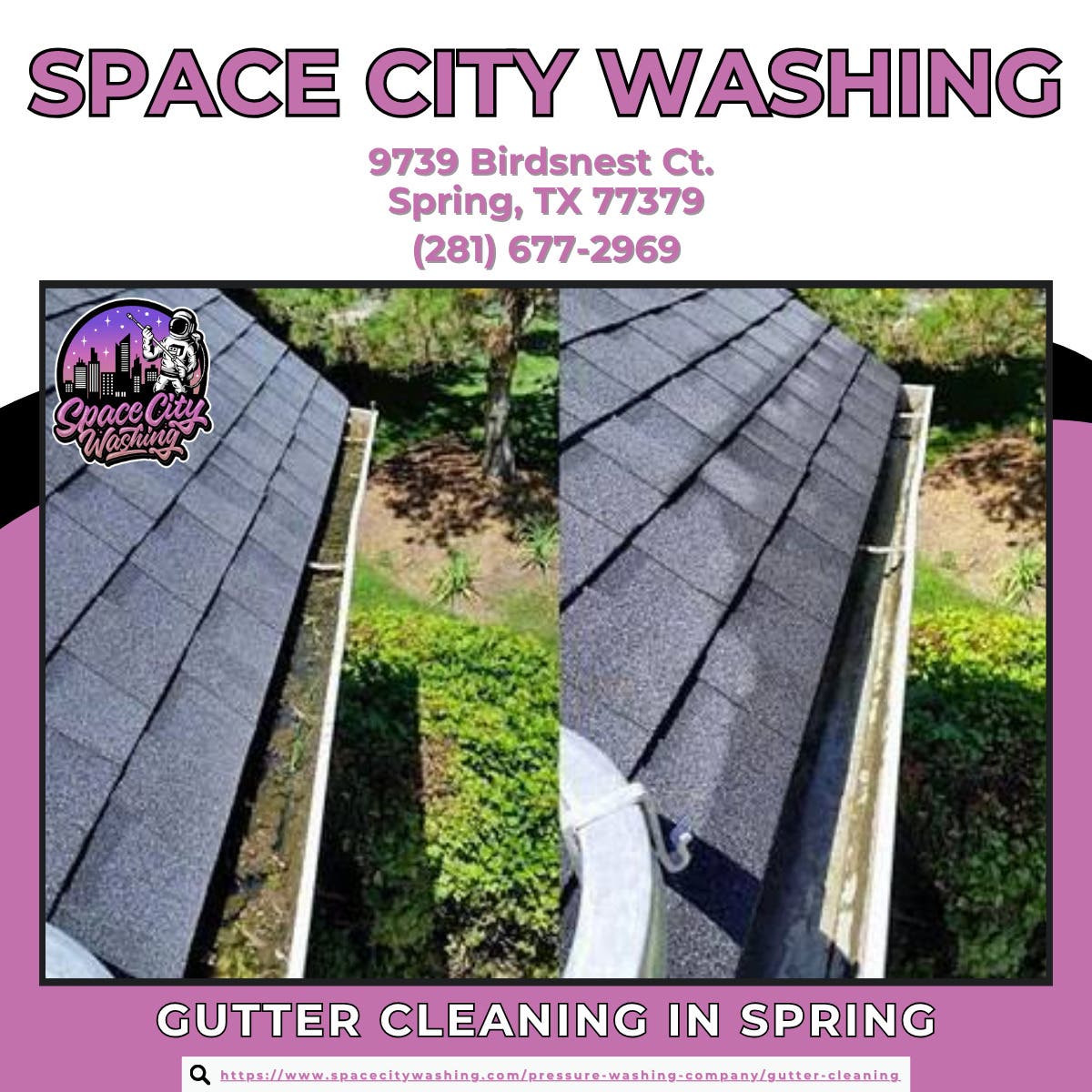 Gutter Cleaning in Spring - Space City Washing