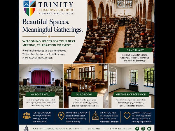 Trinity Church offers welcoming spaces for your next event.