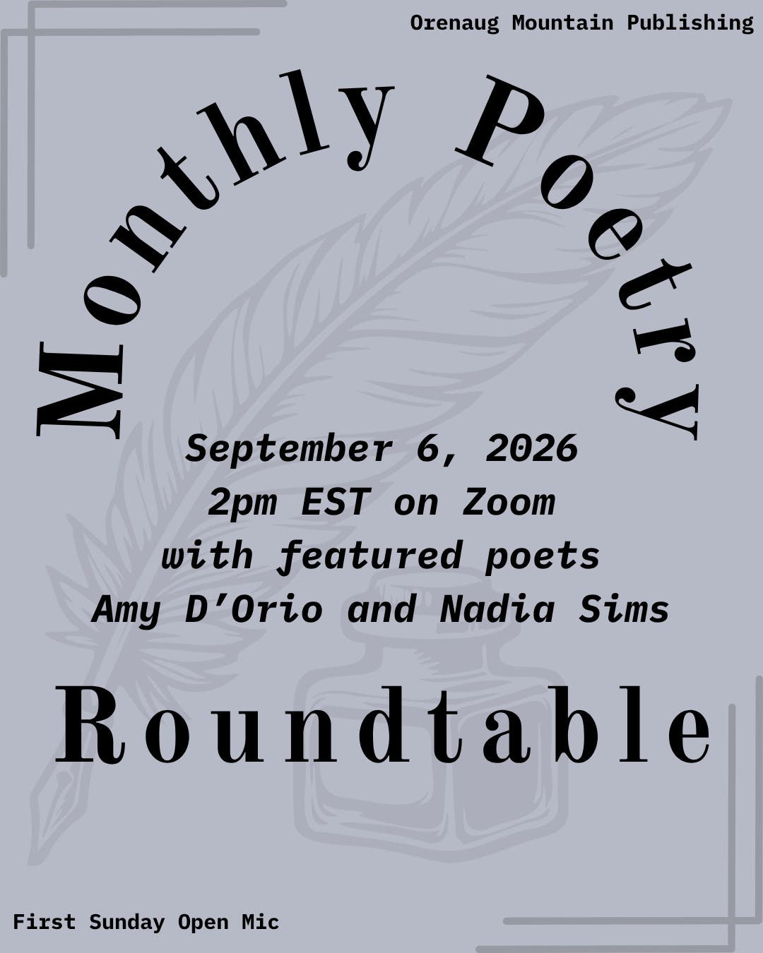 Monthly Poetry Roundtable