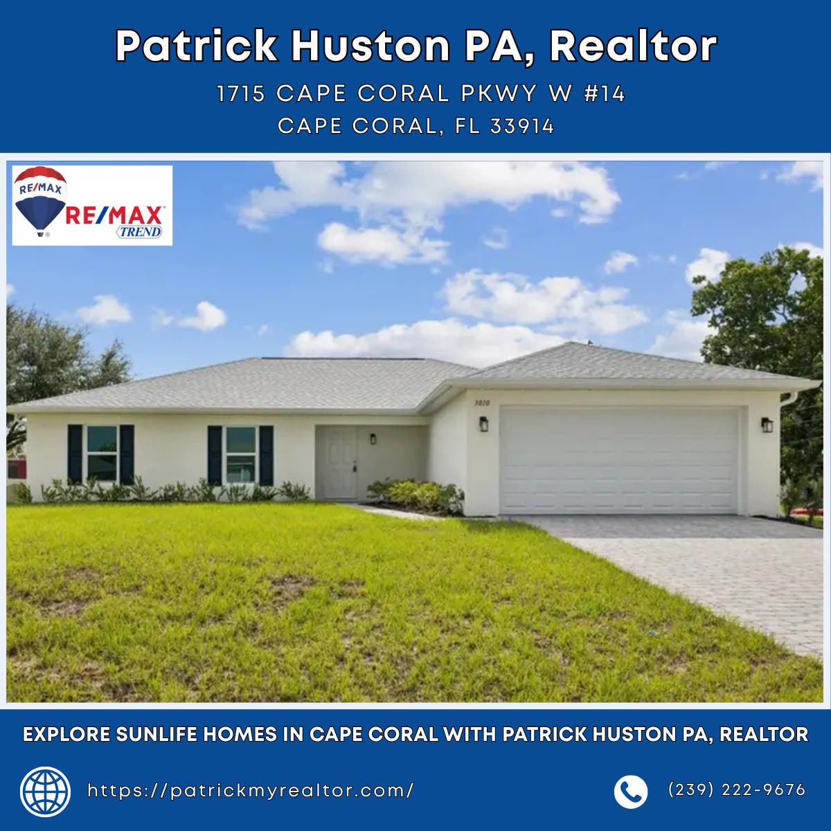 Explore Sunlife Homes in Cape Coral with Patrick Huston PA, Realtor