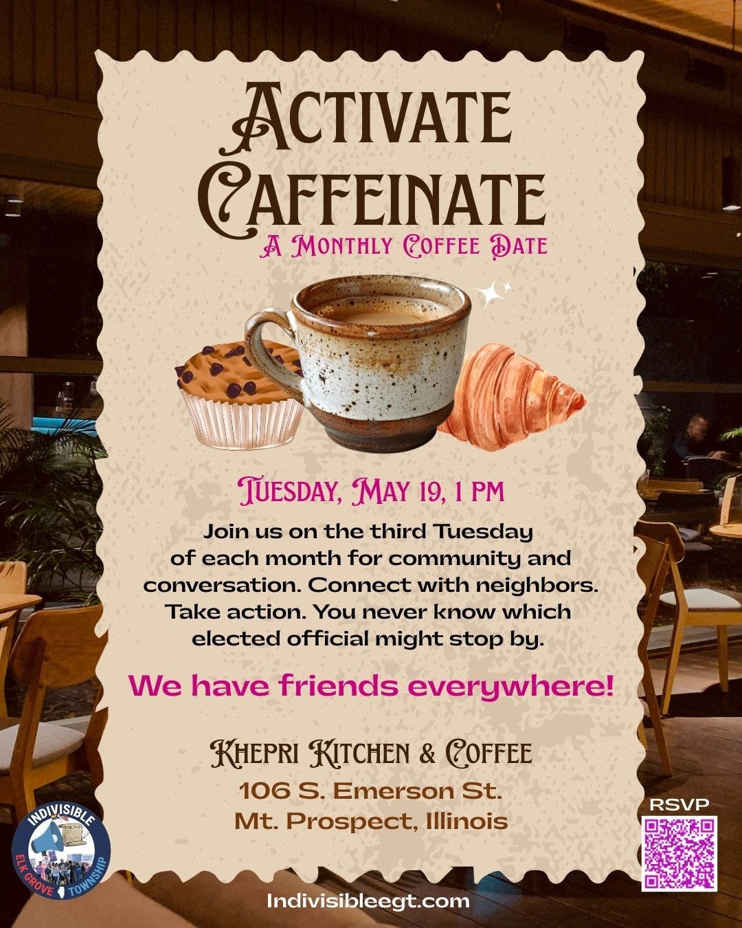 ACTIVATE CAFFEINATE with Indivisible Elk Grove Township