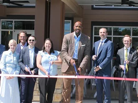 The ribbon cutting ceremony.