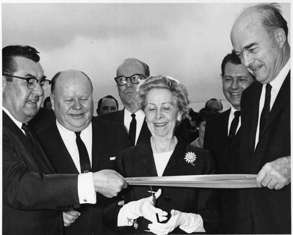The I-30 Canyon ribbon cutting in 1966.
