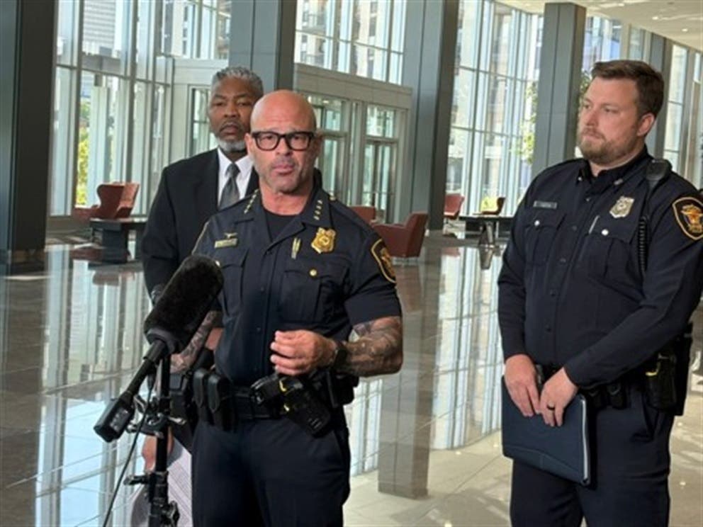 Senior Assistant City Attorney Benjamin Sampract, Police Chief Eddie Garcia, and Police Officer Jentry Cotten.