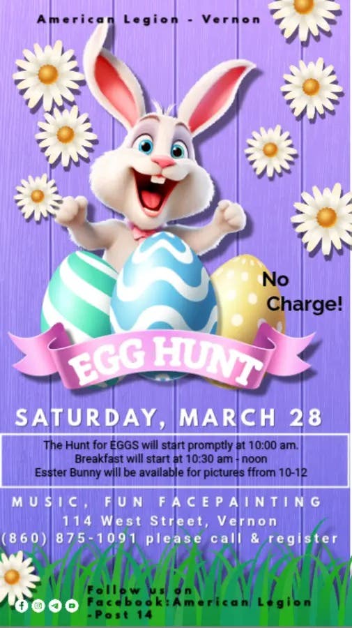 Egg Hunt and Breakfast with the Easter Bunny.