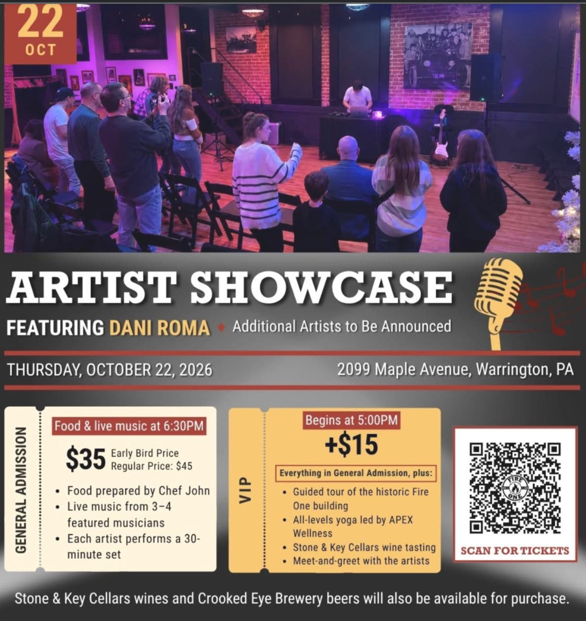 Yoga, food, and music showcase