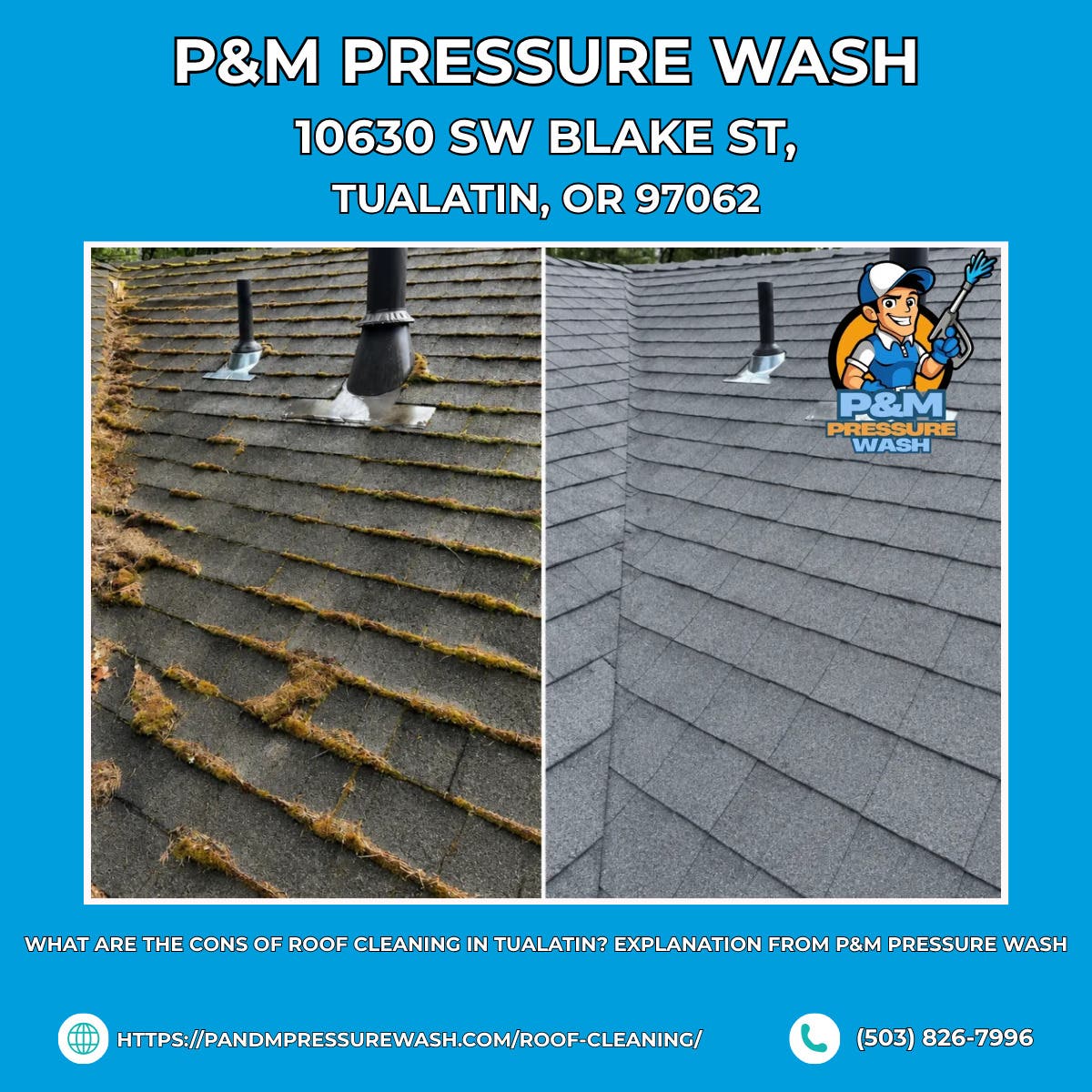 What Are the Cons of Roof Cleaning in Tualatin? Explanation From P&M Pressure Wash