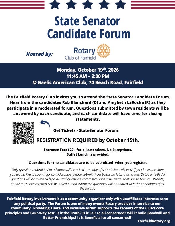 Fairfield State Senator Candidates Forum