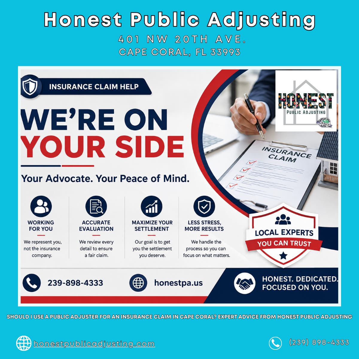 Should I Use a Public Adjuster for an Insurance Claim in Cape Coral? Expert Advice From Honest Publi