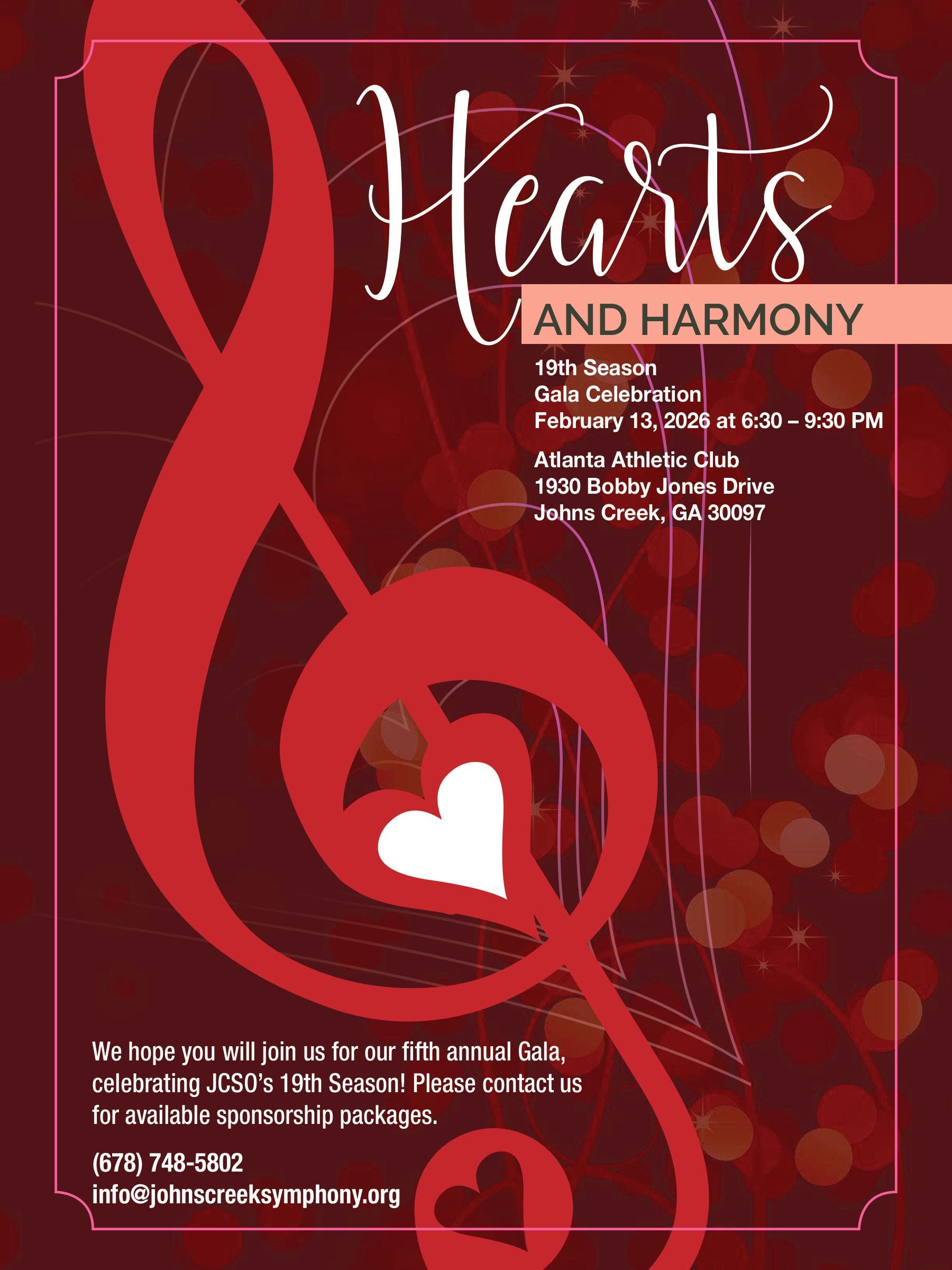 Johns Creek Symphony Orchestra's Annual Hearts & Harmony Gala