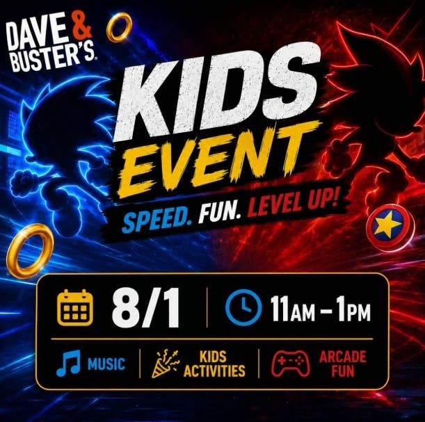 Speed Into Fun at Dave & Buster's Wayne with your favorite HEDGEHOGS!