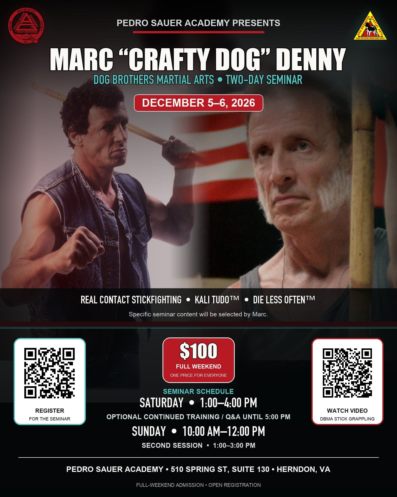 Two-Day Kali Seminar with Marc "Crafty Dog" Denny (December 5th and 6th)
