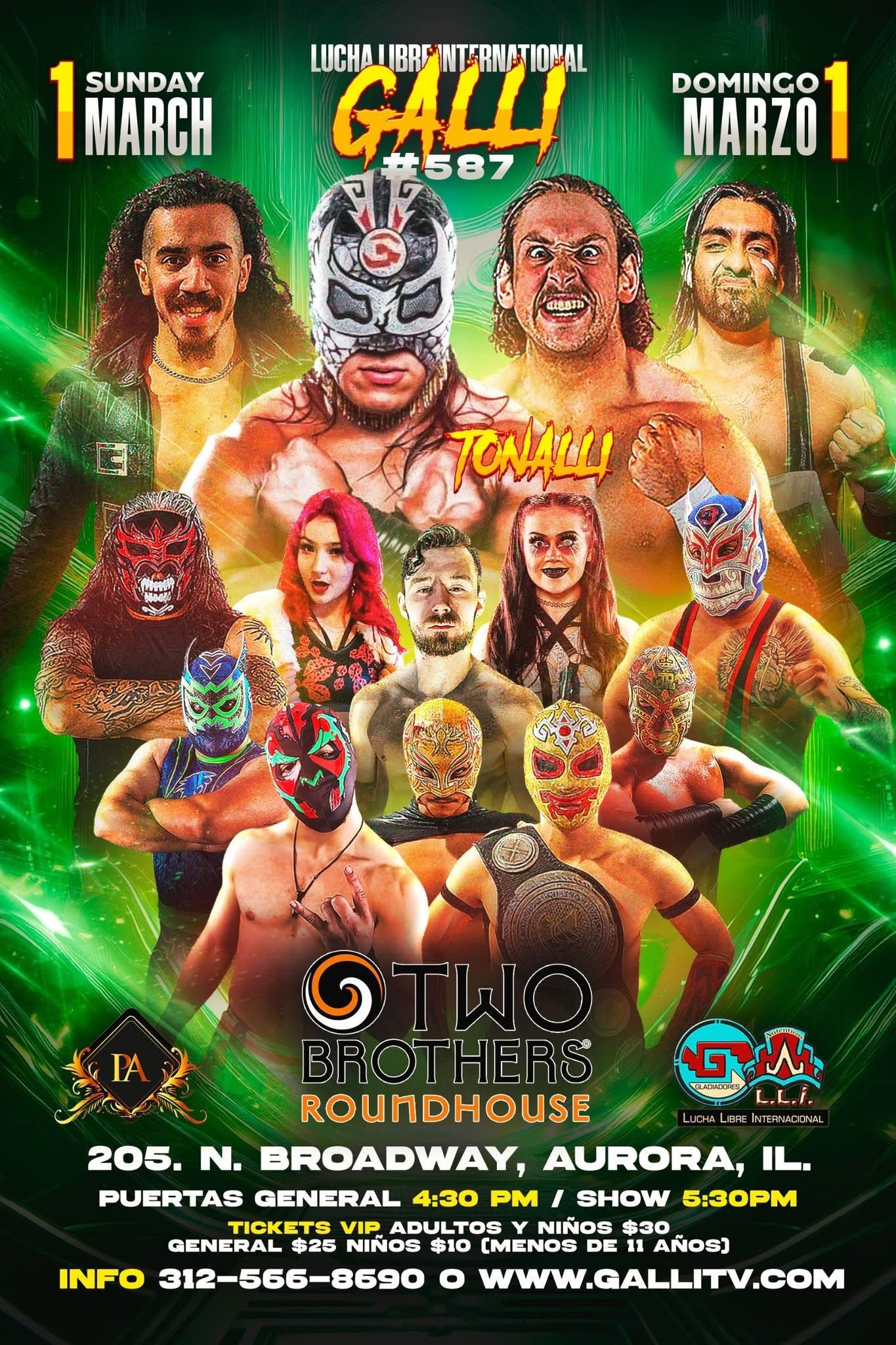 Lucha Libre Aurora at Two Brothers Roundhouse