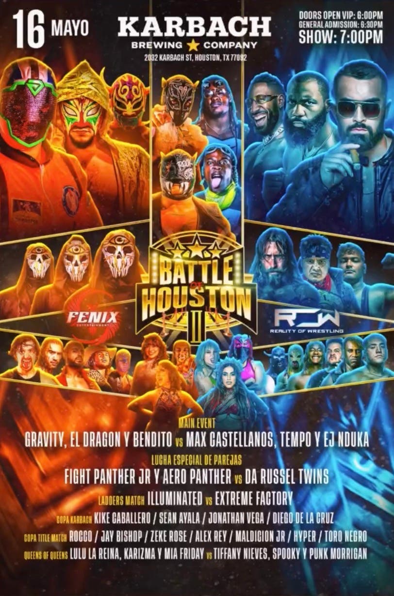 Battle of Houston II: The best of Houston’s Lucha Libre & Professional Wrestling.