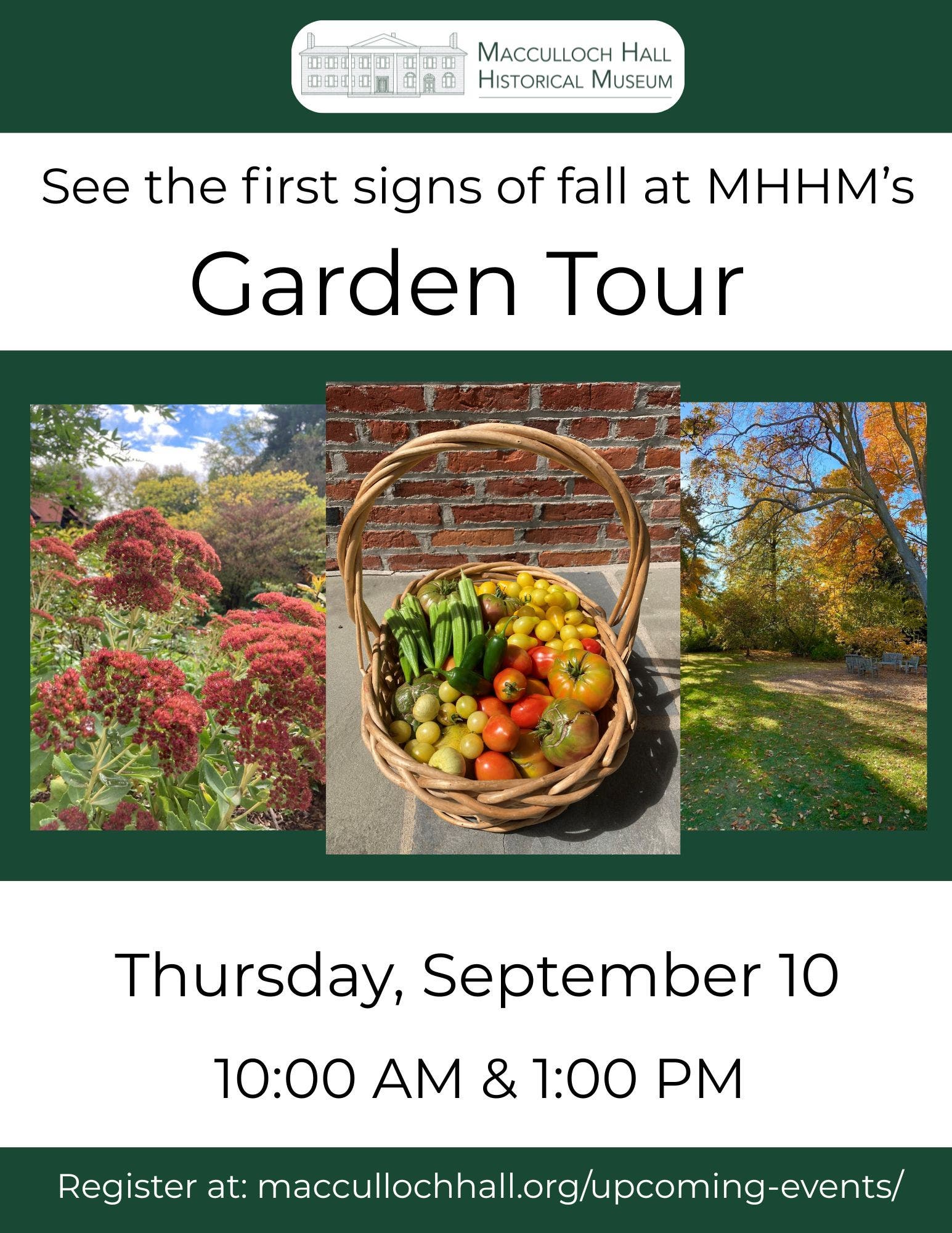 MHHM Garden Tours - 10AM & 1PM