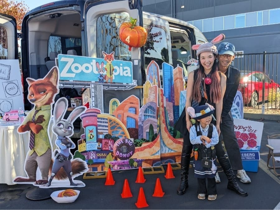 Families enjoyed visiting creatively decorated trunks, including this fun Zootopia-themed display, at Coastline’s Trunk or Treat Family Fest!