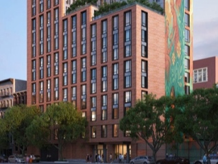 The City plans to transform the underused NYPD parking lot at 324 E. Fifth St. in the East Village into The Aurea, a mixed-use development featuring about 131 permanently affordable homes, a senior center, community space and replacement parking.