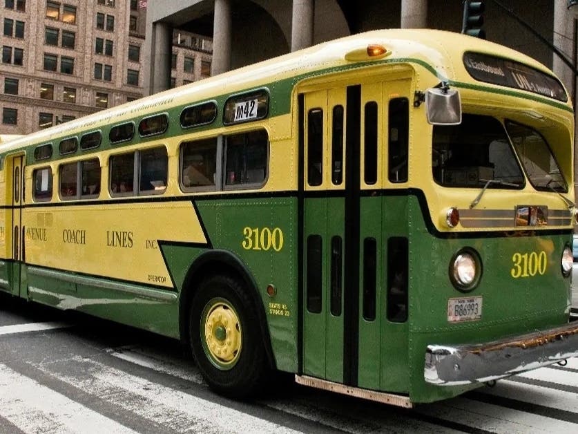 Bus 3100, built by General Motors in 1956, became the first air-conditioned bus in the United States. 