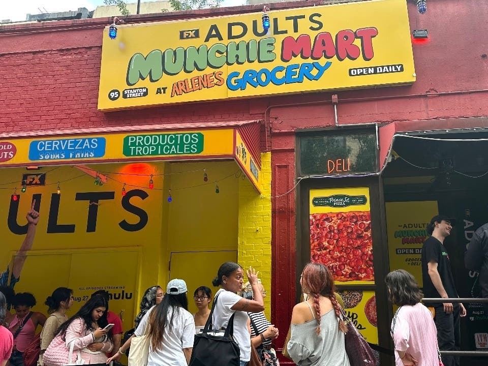 Fans gather inside FX’s “Adults” Munchie Mart at Arlene’s Grocery on the Lower East Side on Aug. 22.