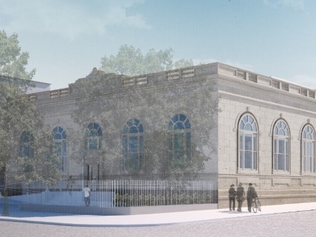 Rendering of the renovated Eastern Parkway Library exterior.