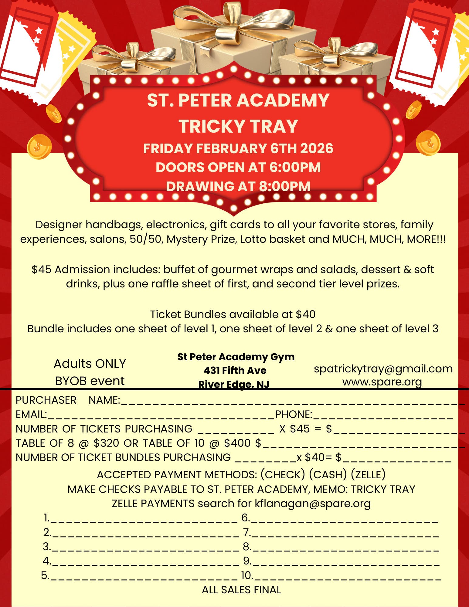 SOLD OUT! Tricky Tray @ St. Peter Academy