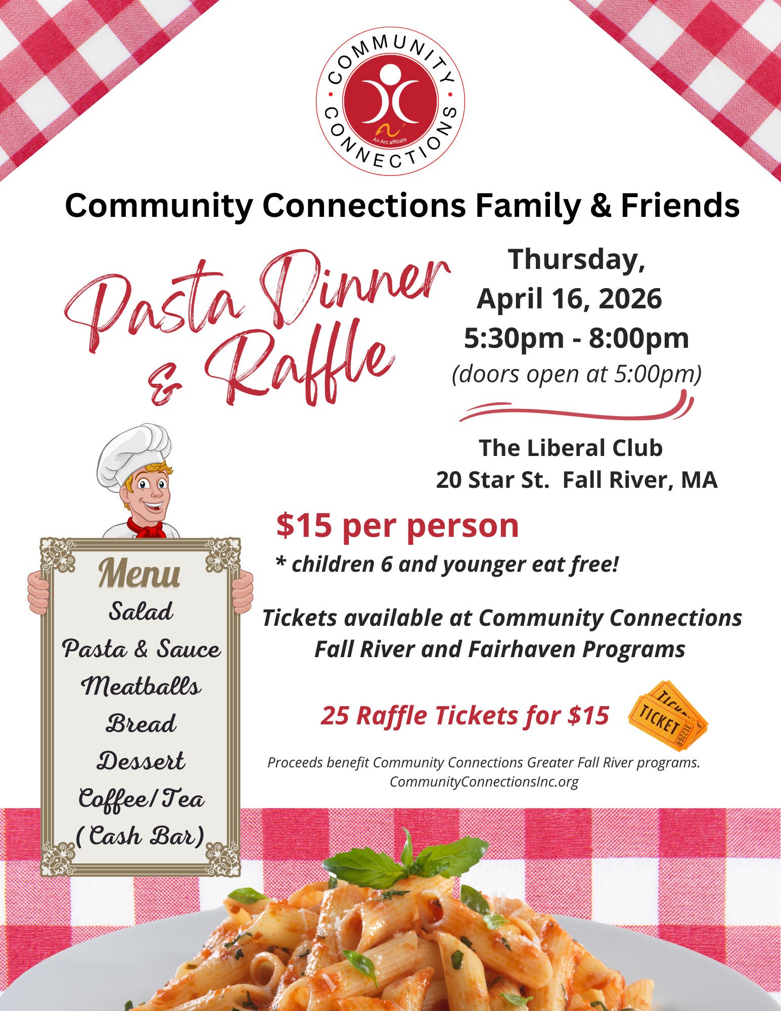 Apr 16 | Family & Friends Pasta Dinner & Raffle | Fall River, MA Patch